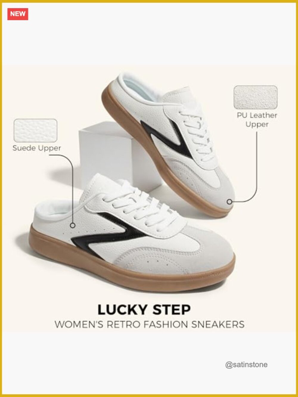 Slip On Mule Sneakers with Removable Cushion Insole - Non-Slip Outsole - Picture 5 of 7